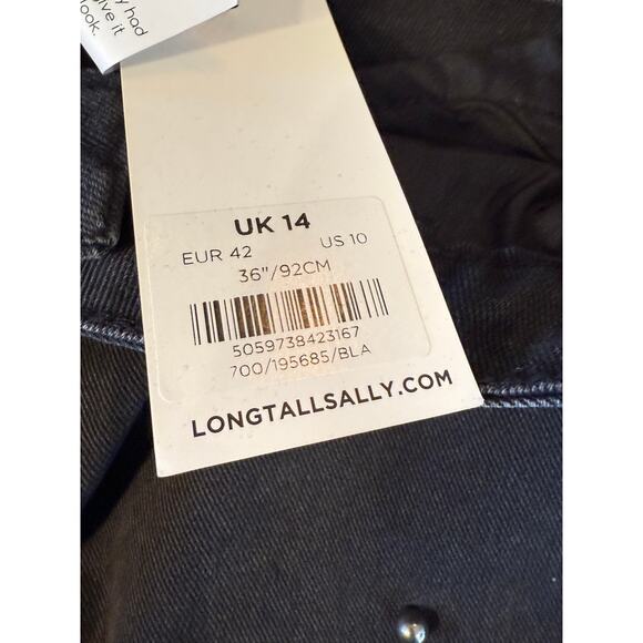 NWT Long Tall Sally Pearl Stud Skinny Jeans Black Denim 36” Inseam US 10 - Picture 5 of 9